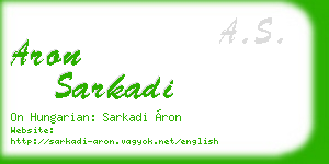 aron sarkadi business card